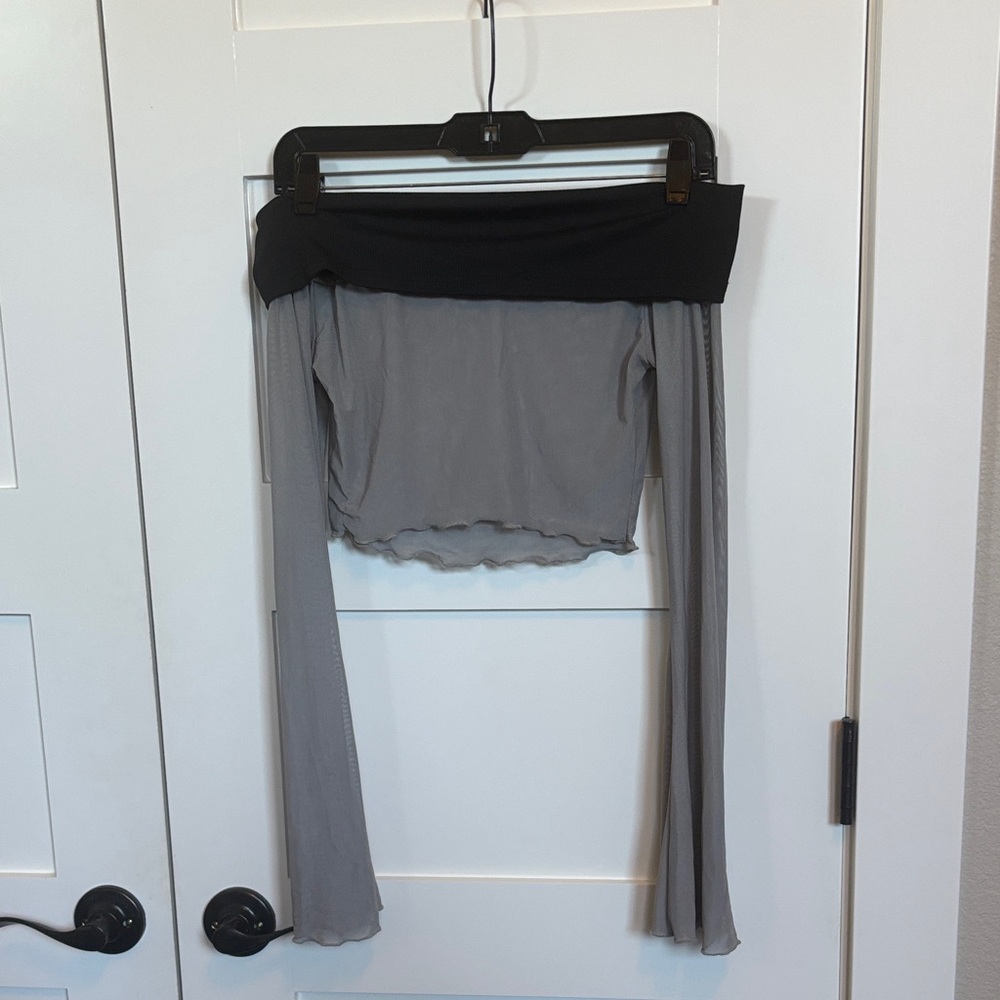 Elegant Black and Gray Women's Crop Top